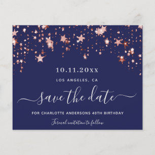 Blaue Rose des Geburtstags Save the Date Flyer