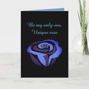 Blaue Rose Dunkelvalentiner Tageskarte Feiertagskarte