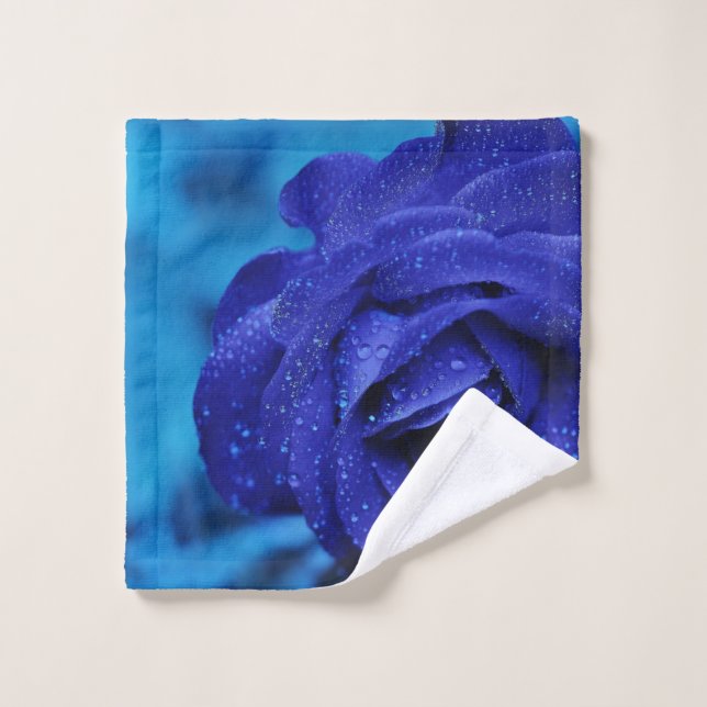 Blaue Rose Einzigartig Floral Waschlappen (Waschlappen)
