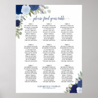 Blaue Rose Elegante 9 Tafelübersicht
