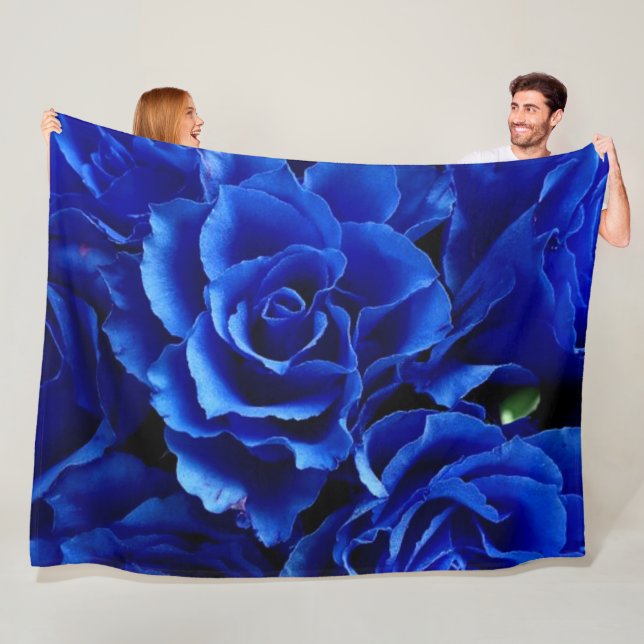 BLAUE ROSE FLEECEDECKE (Beispiel)