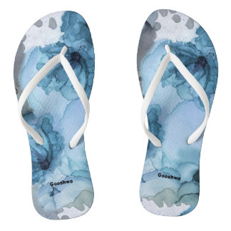 Blaue Rose Flip Flops, schlanke Riemen Flops