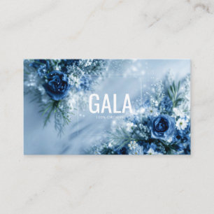 Blaue Rose Floral Icy Silber Glanz Clean Rahmen Visitenkarte
