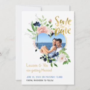 Blaue Rose Foto Speichern Sie das Datum Save The Date