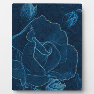 Blaue Rose Fotoplatte