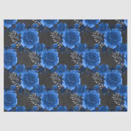 Blaue Rose für das Dekoupage der Holzkohle Seidenpapier