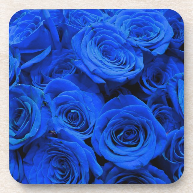 Blaue Rose Getränkeuntersetzer (Vorderseite)