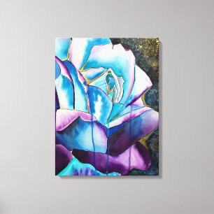 Blaue Rose Gothic Originalkunst Leinwanddruck