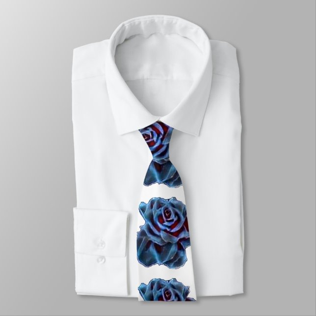 Blaue Rose Groom White Wedding Krawatte (Gebunden)