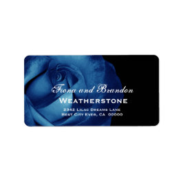 Blaue Rose Hochzeit A003 Adressaufkleber