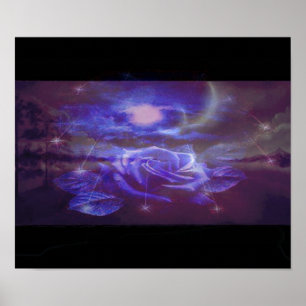 Blaue Rose im Sky Poster