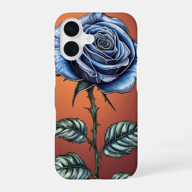 Blaue Rose iPhone 16 Hülle (Rückseite)