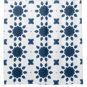 Blaue Rose Kaleidoskop Muster Duschvorhänge Duschvorhang