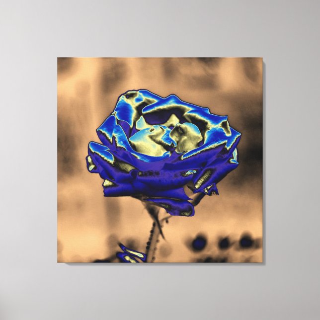 Blaue Rose Leinwanddruck (Vorderseite)