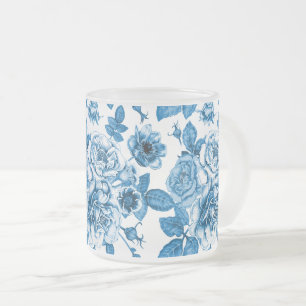 Blaue Rose Mattglastasse