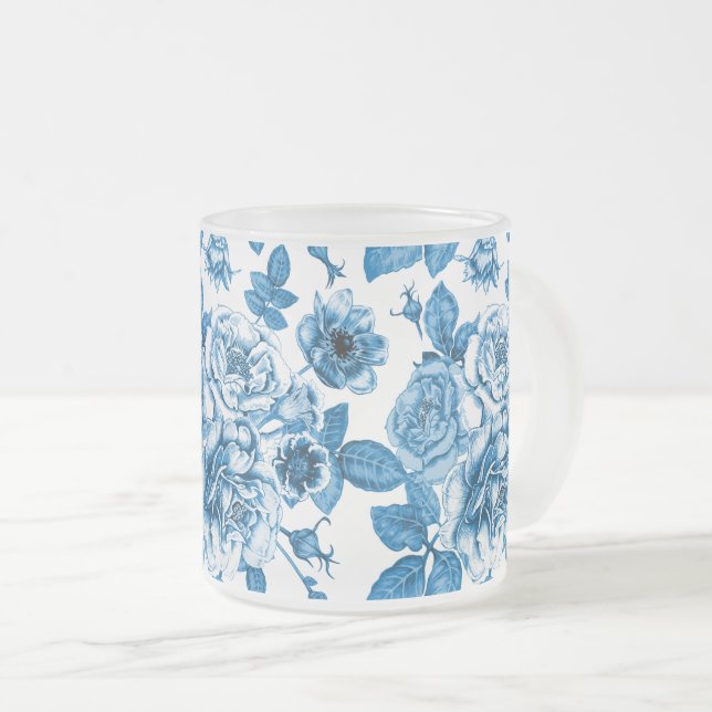Blaue Rose Mattglastasse (VorderseiteRechts)