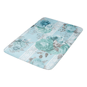Blaue Rose mit Lace Badematte