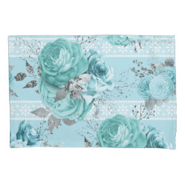 Blaue Rose mit Lace Kissenbezug