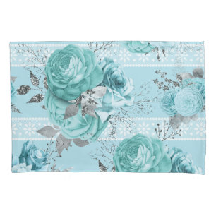 Blaue Rose mit Lace Kissenbezug