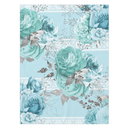 Blaue Rose mit Lace Tischdecke