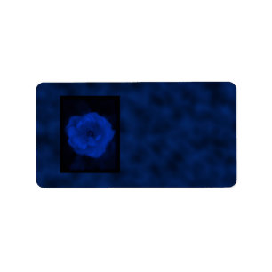 Blaue Rose. Mit Schwarzem und tief Blau Adressaufkleber