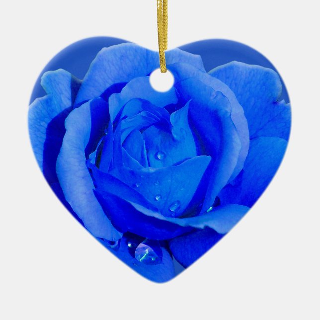 Blaue Rose Ornament Personalisierte Rose Dekoratio (Vorne)