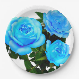 Blaue Rose Pappteller