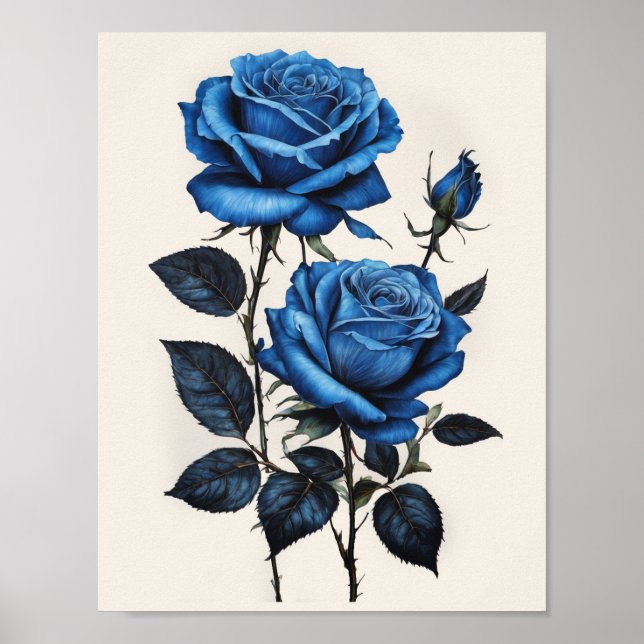 Blaue Rose Poster (Vorne)