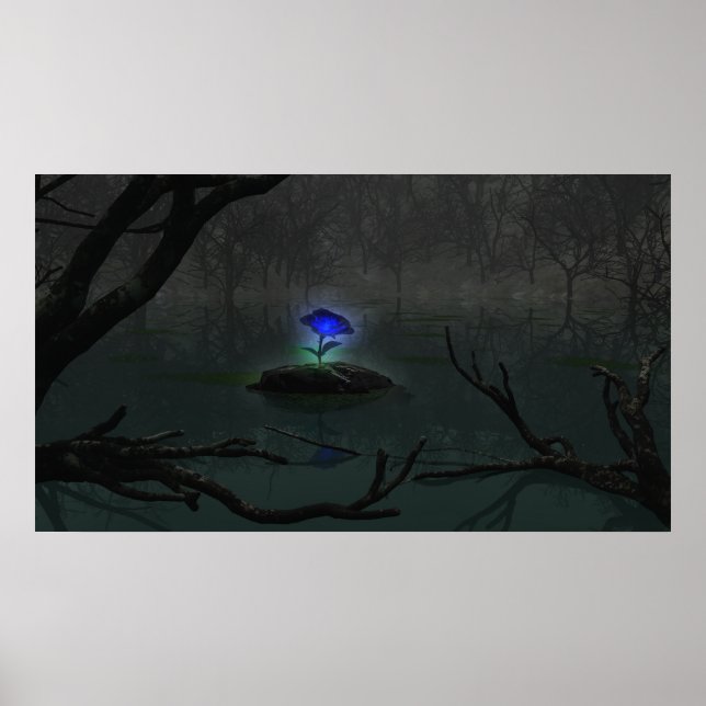 Blaue Rose Poster (Vorne)