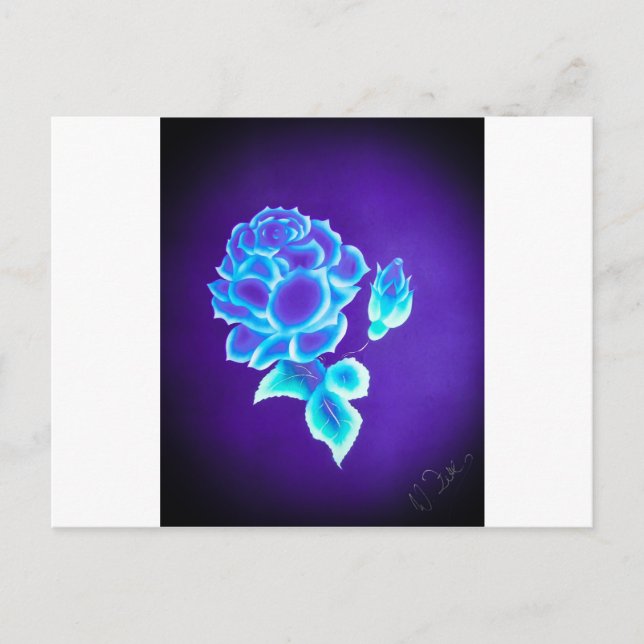 Blaue Rose Postkarte (Vorderseite)