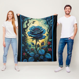 Blaue Rose Reben 1 Fleecedecke
