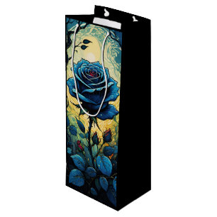 Blaue Rose Reben 1 Geschenktüte Für Weinflaschen