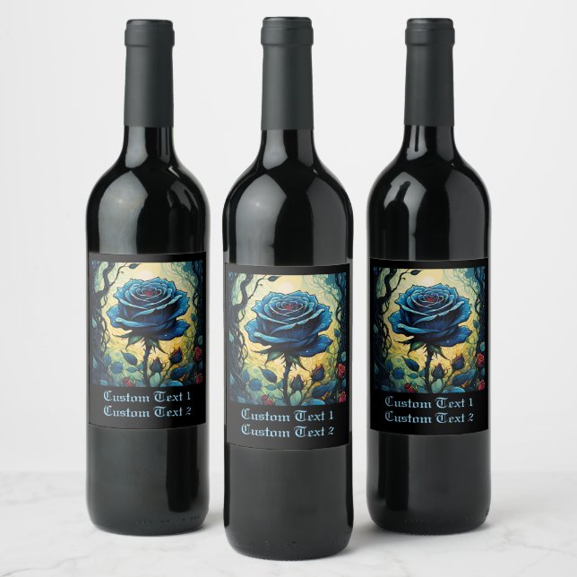 Blaue Rose Reben 1 Weinetikett (Flaschen)