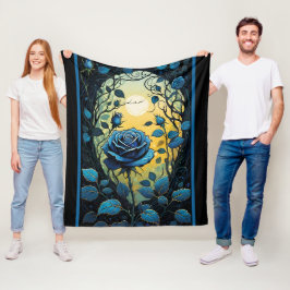 Blaue Rose Reben 2 Fleecedecke