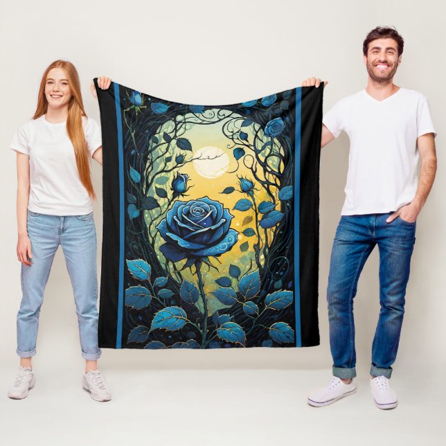 Blaue Rose Reben 2 Fleecedecke (Beispiel)