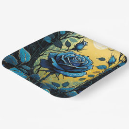 Blaue Rose Reben 2 Pappteller