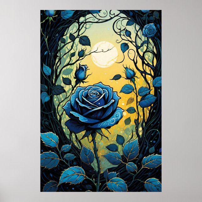Blaue Rose Reben 2 Poster (Vorne)
