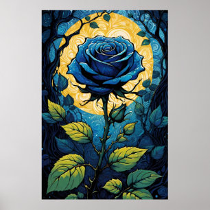 Blaue Rose Reben 3 Poster