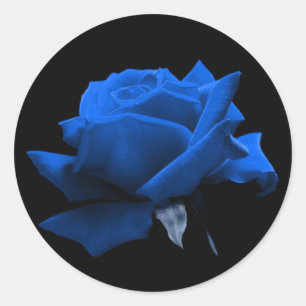 Blaue Rose Runder Aufkleber