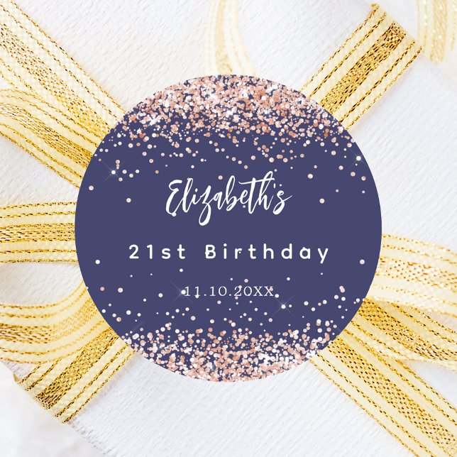 Blaue Rose Runder Aufkleber (Von Creator hochgeladen)