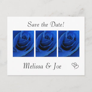 Blaue Rose Save the Date Postkarten