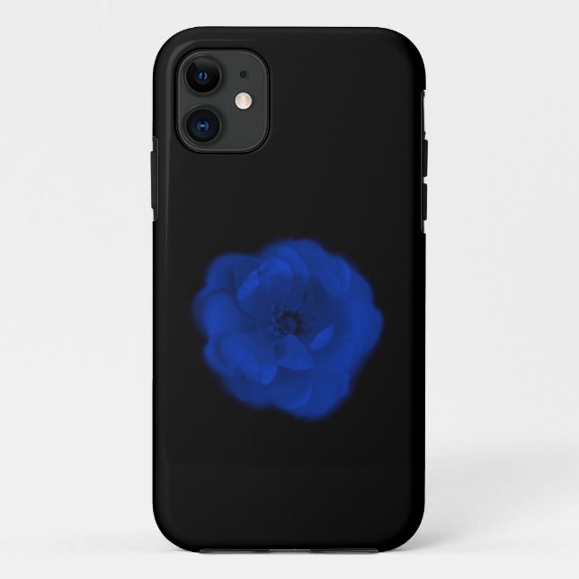 Blaue Rose, schwarzer Hintergrund Case-Mate iPhone Hülle (Rückseite)