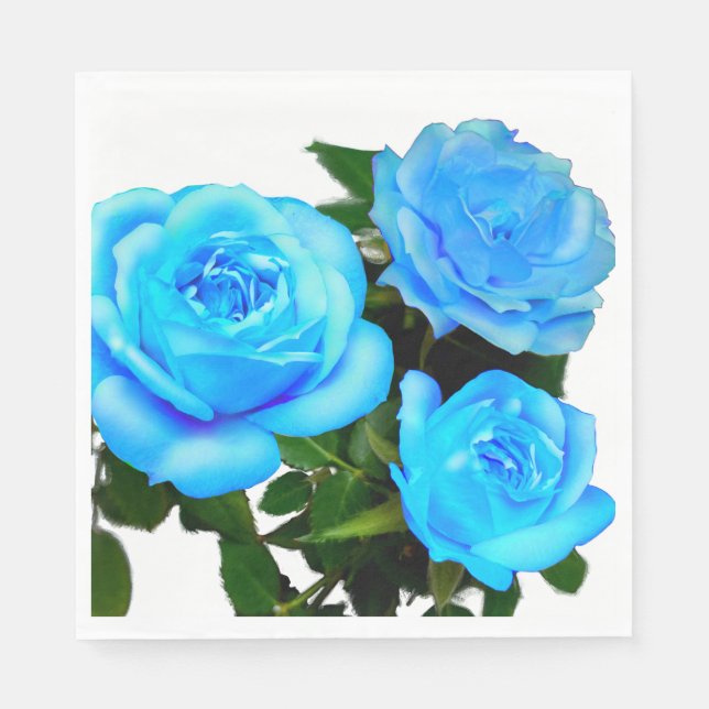 Blaue Rose Serviette (Vorderseite)