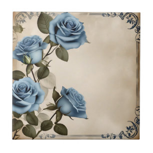 Blaue Rose Shabby Fliese