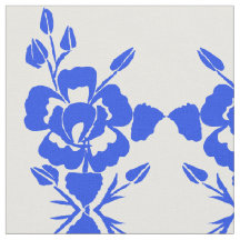 Blaue Rose Silhouette Baumwollgewebe