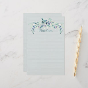 Blaue Rose und Aquamarine Personalisierte Stationi Briefpapier