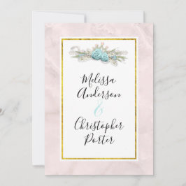 Blaue Rose und Crown Floral Bouquet Wedding Einladung