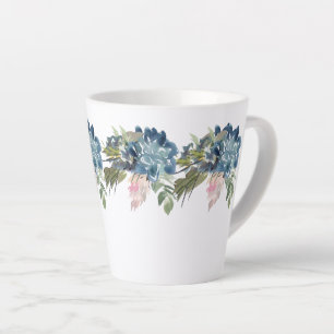 Blaue Rose und Iris Zeitgenössische Latte-Tasse Milchtasse