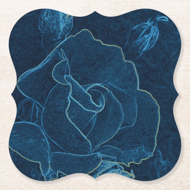 Blaue Rose Untersetzer (Vorderseite)