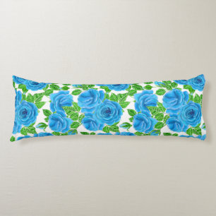 Blaue Rose Wasserfarbenmuster Seitenschläferkissen